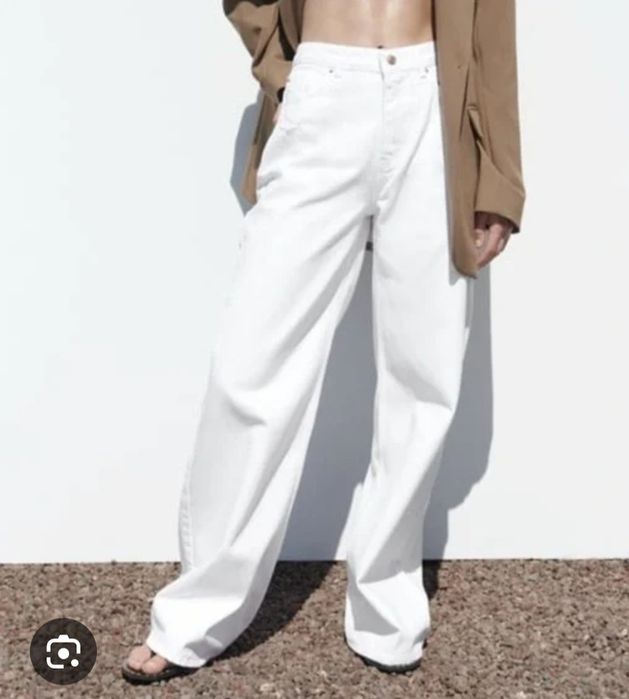 Широкі прямі джинси Zara висока посадка