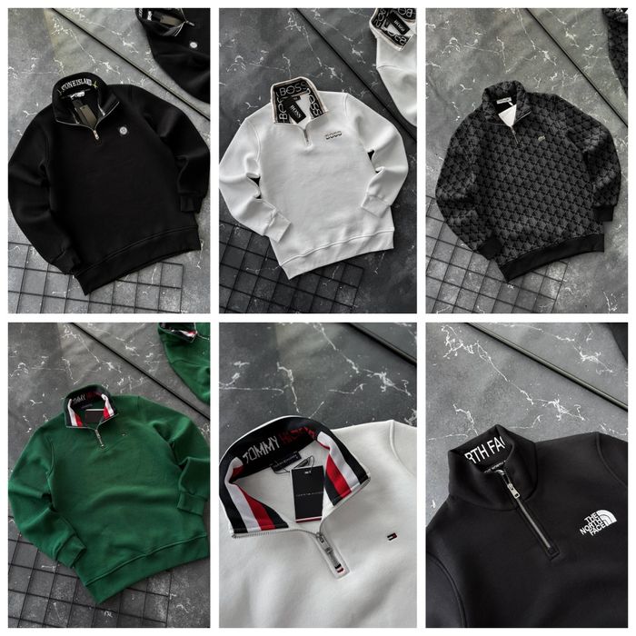 Світшот, кофта під горло на флісі Tommy Hilfiger, Stone Island, Boss