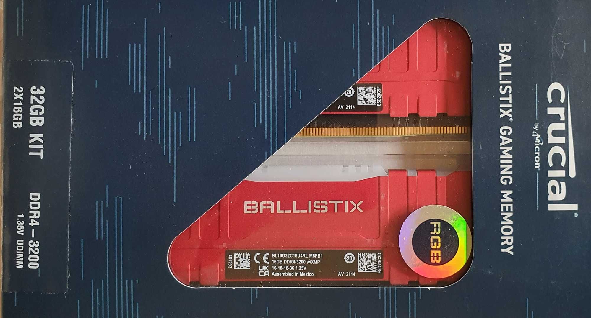 Crucial Ballistix RGB 32GB (2x16GB) DDR4-3200 (BL2K16G32C16U4RL) Нова