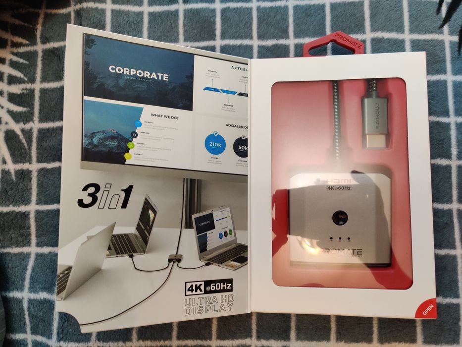 Перехідник HDMI Promate Mediaswitch-h3 Silver