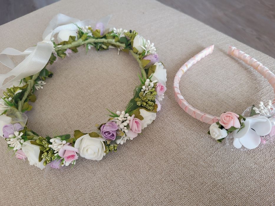 sukienka komunia, kurtka, bolerko, wianek, MK Maryla Elza 137cm