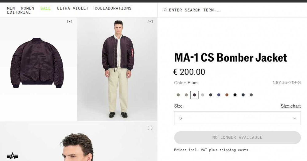 Новий оригінал Alpha Industries MA-1 бомбер