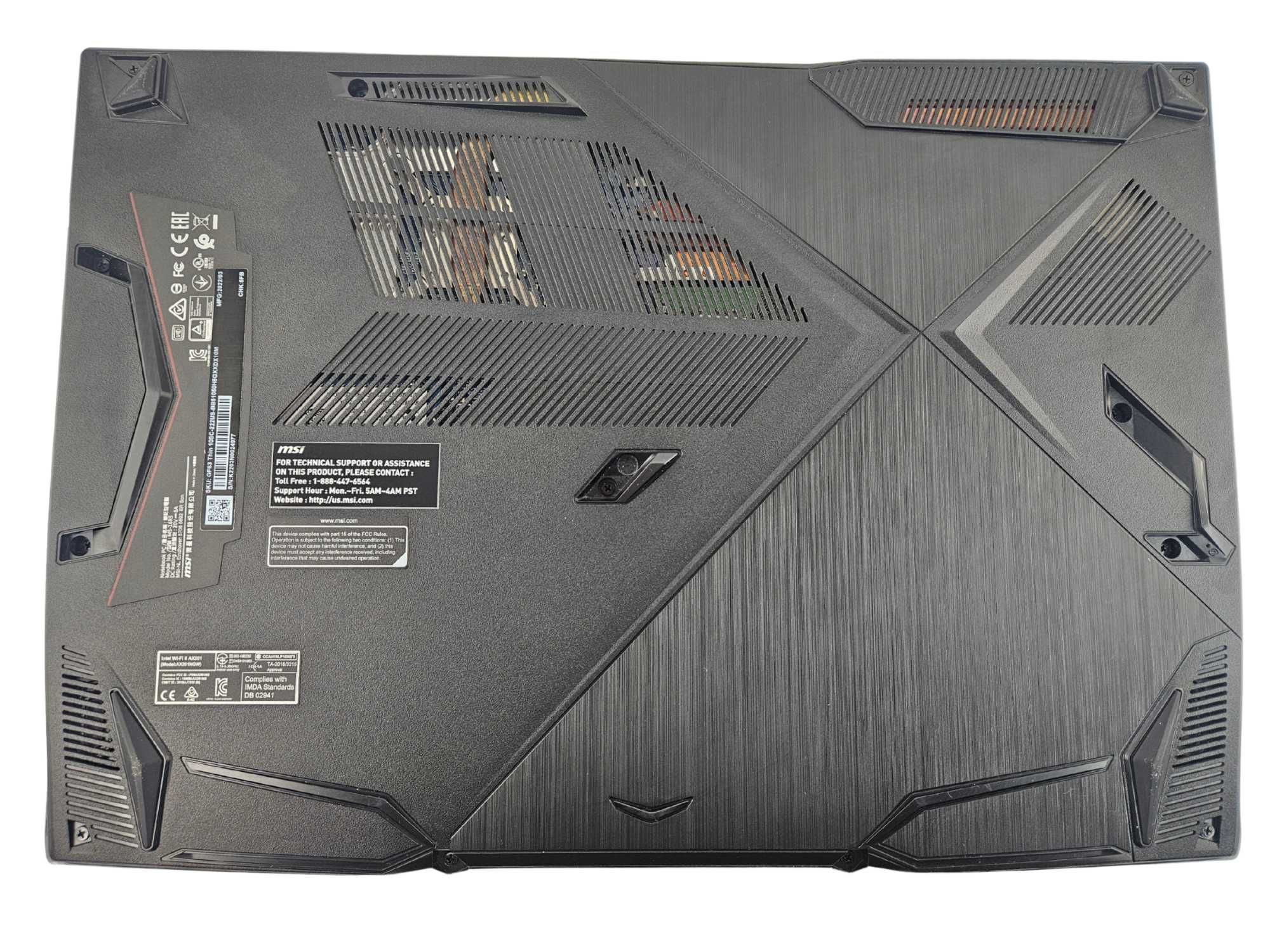 Ноутбук MSI GF63 Thin 10SC i5-10500H 6(12)|GTX 1650|16GB|256Gb|256Gb