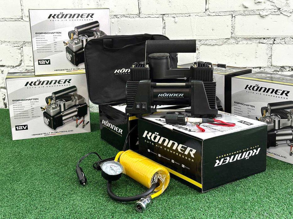 Автомобільний компресор KONER H90 двухпоршневий 90л/хв, Автокомпрессор