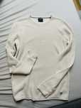 Elegancki sweter kremowy w delikatny wzorek S/M