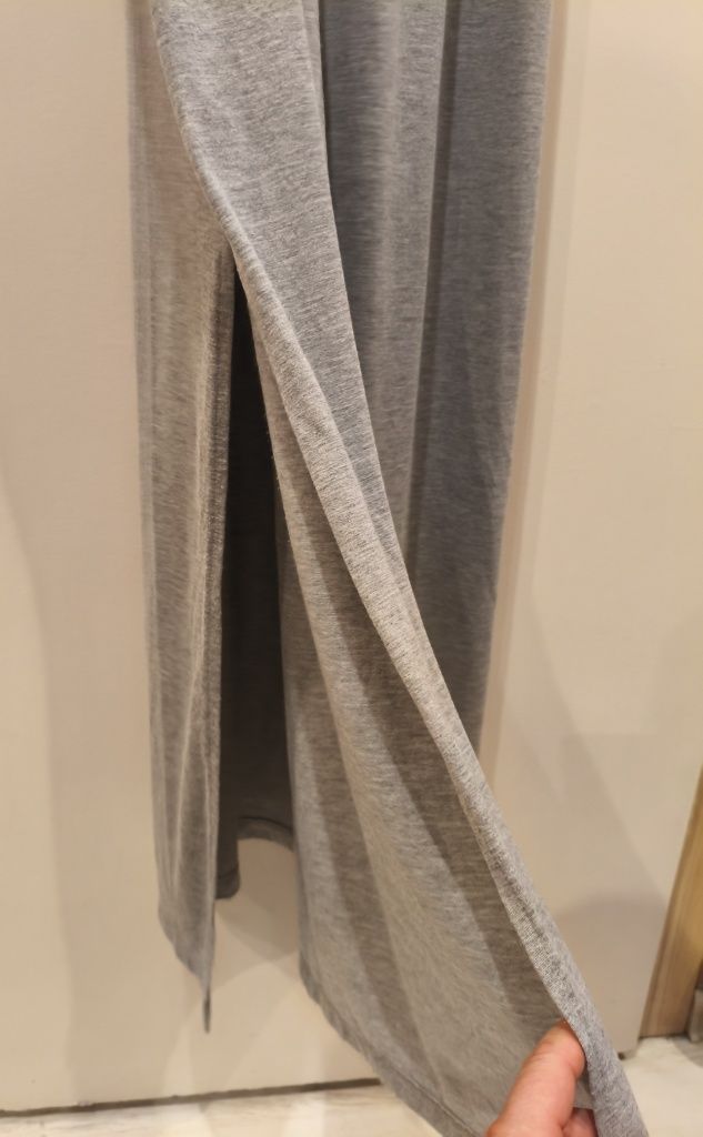 Długa szara sukienka na ramiączkach roz. L-XL