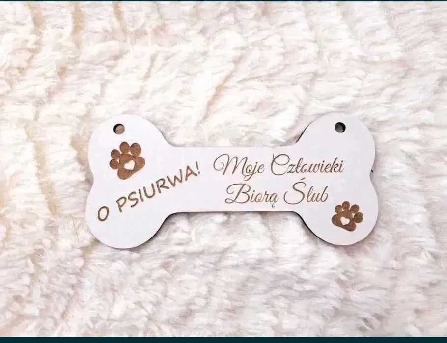 Zawieszka dla Psa Moi ludzie biorą ślub wesele dekoracje ślubne