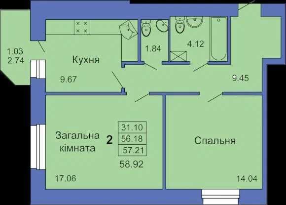 Продам 2-к в новом доме , Павленковская 3В, Зыгина