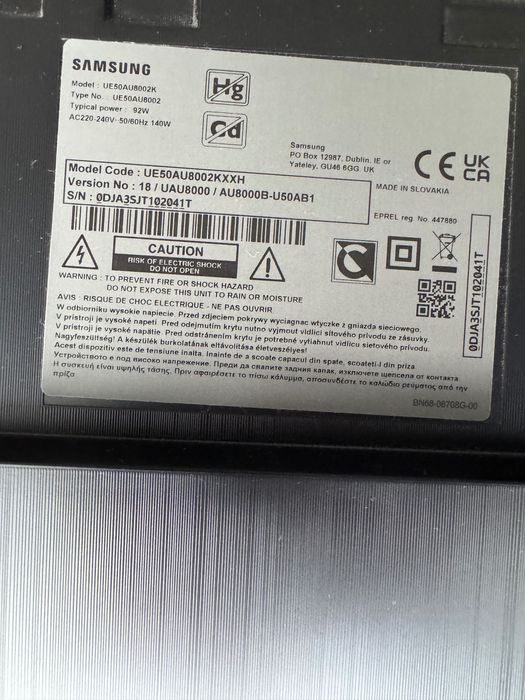 Телевізор Samsung Code :UE50AU8002KXXH