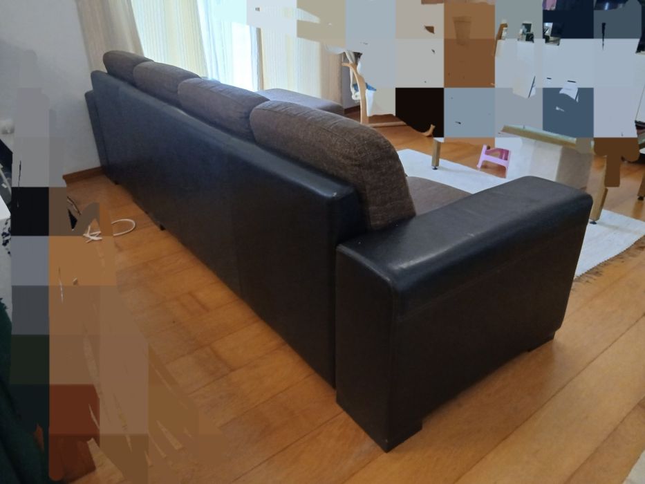 Sofá grande com chaise long