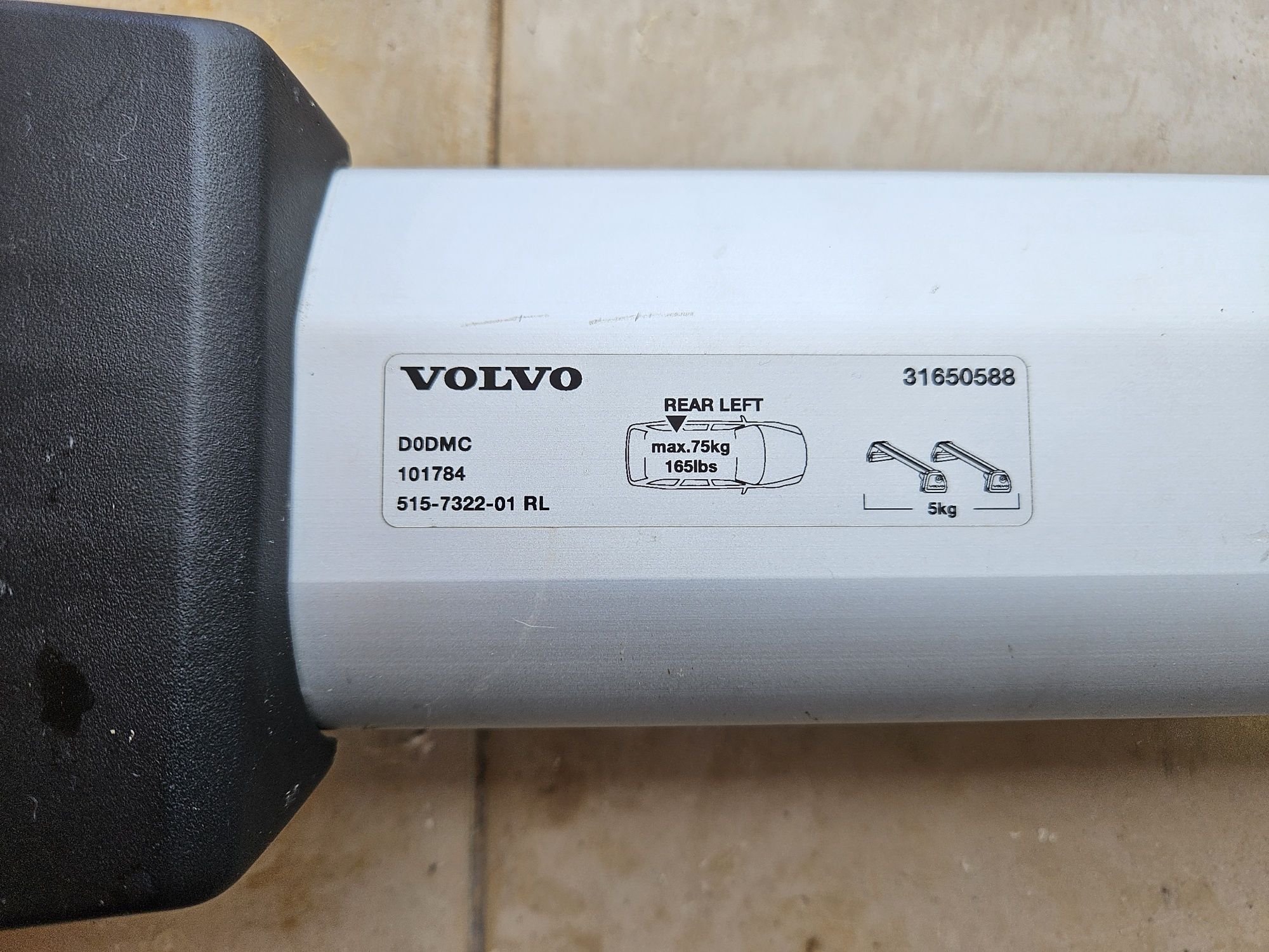 Barras de tejadilho originais para Volvo XC40
