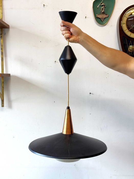 Lampa wisząca z regulacją, Dania lata 70, mid-c, vintage