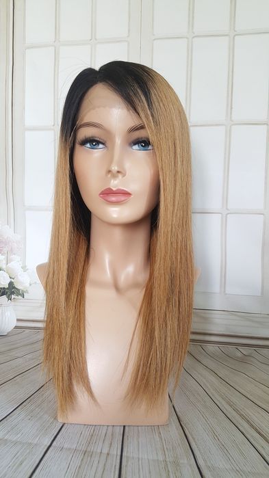 Peruka naturalna Agnkeszka blond karmel z włosów naturalnych