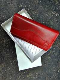 Długi pojemny czerwony portfel Damski + opakowanie