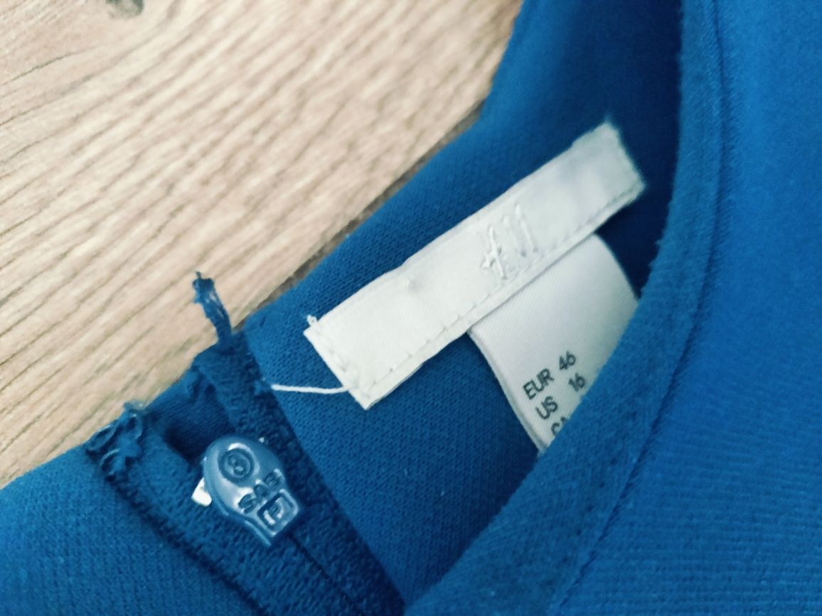 Chabrowa elegancka sukienka H&M 44 46 świeta wiosna
