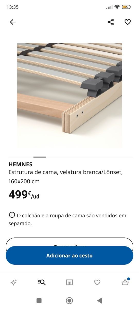 Cama Hemnes IKEA 160cm com colchão