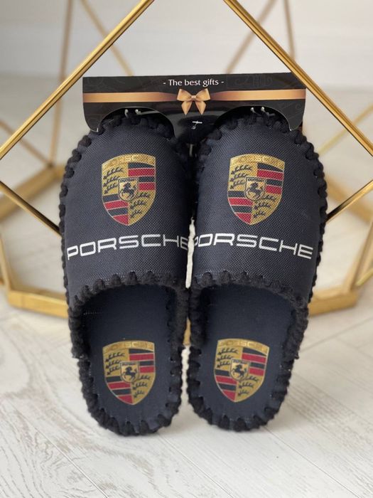 Тапочки мужские с логотипом авто БМВ Мерс Ауди Порш натуральный войлок