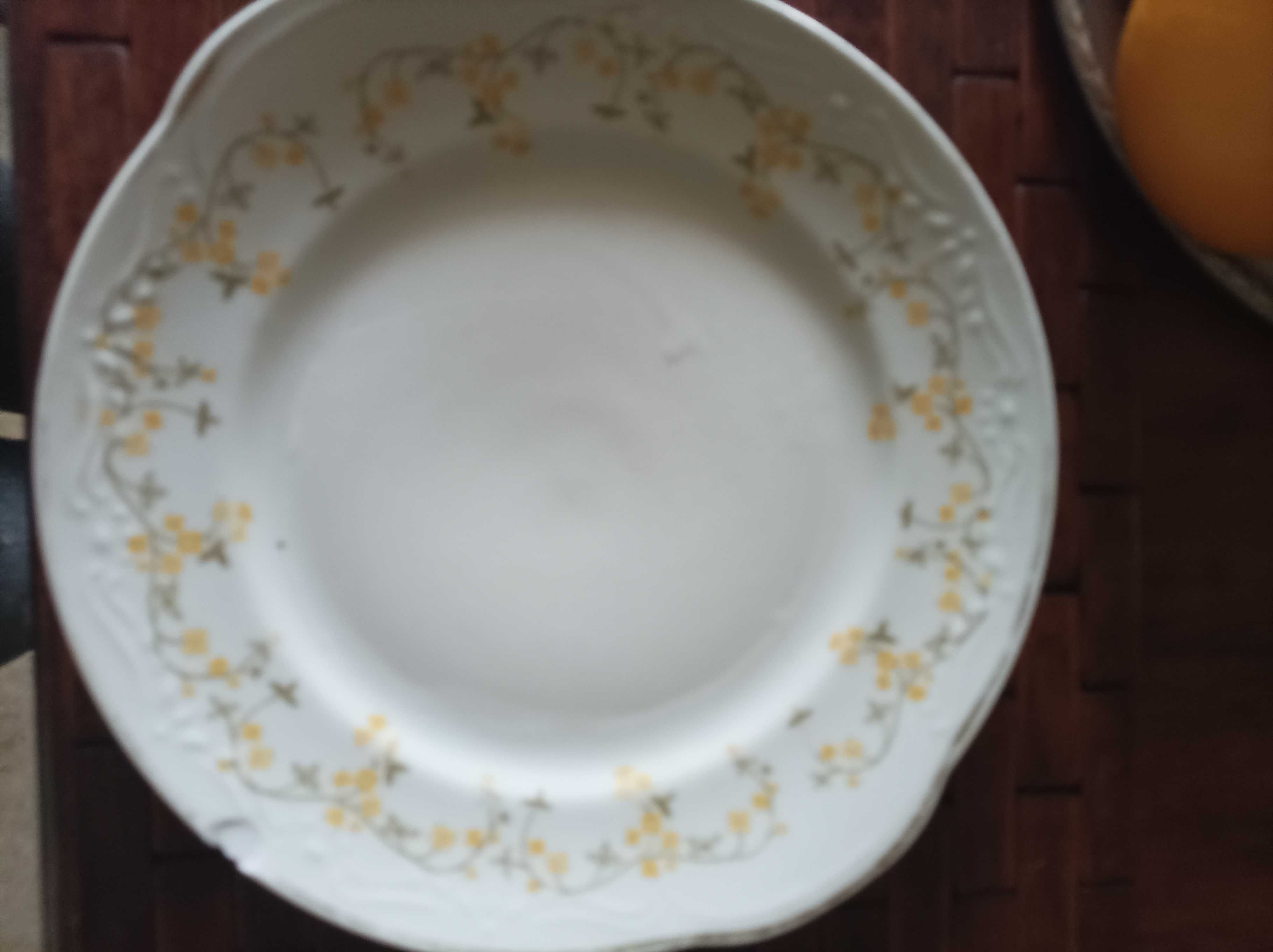 Karolina śliczny stary talerz porcelanowy z rączkami