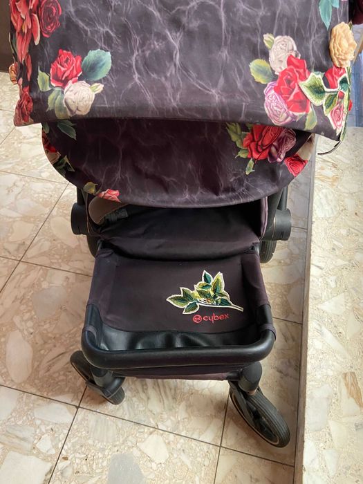 Spacerówka Cybex Priam Spring Bloosom + śpiworek + plecak