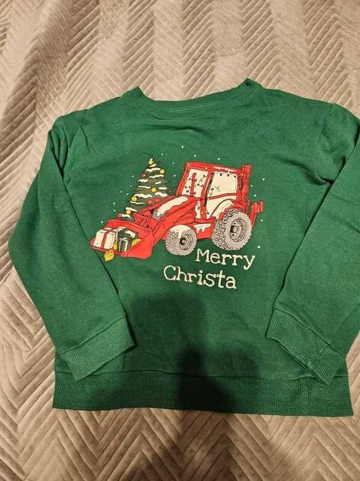 Bluza świąteczna z traktorem roz 134