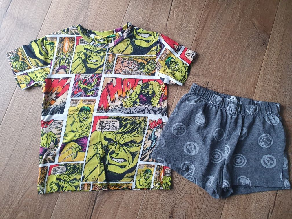 Piżama Avengers Hulk krótki rękaw Next krótkie spodenki Sinsay 110/116