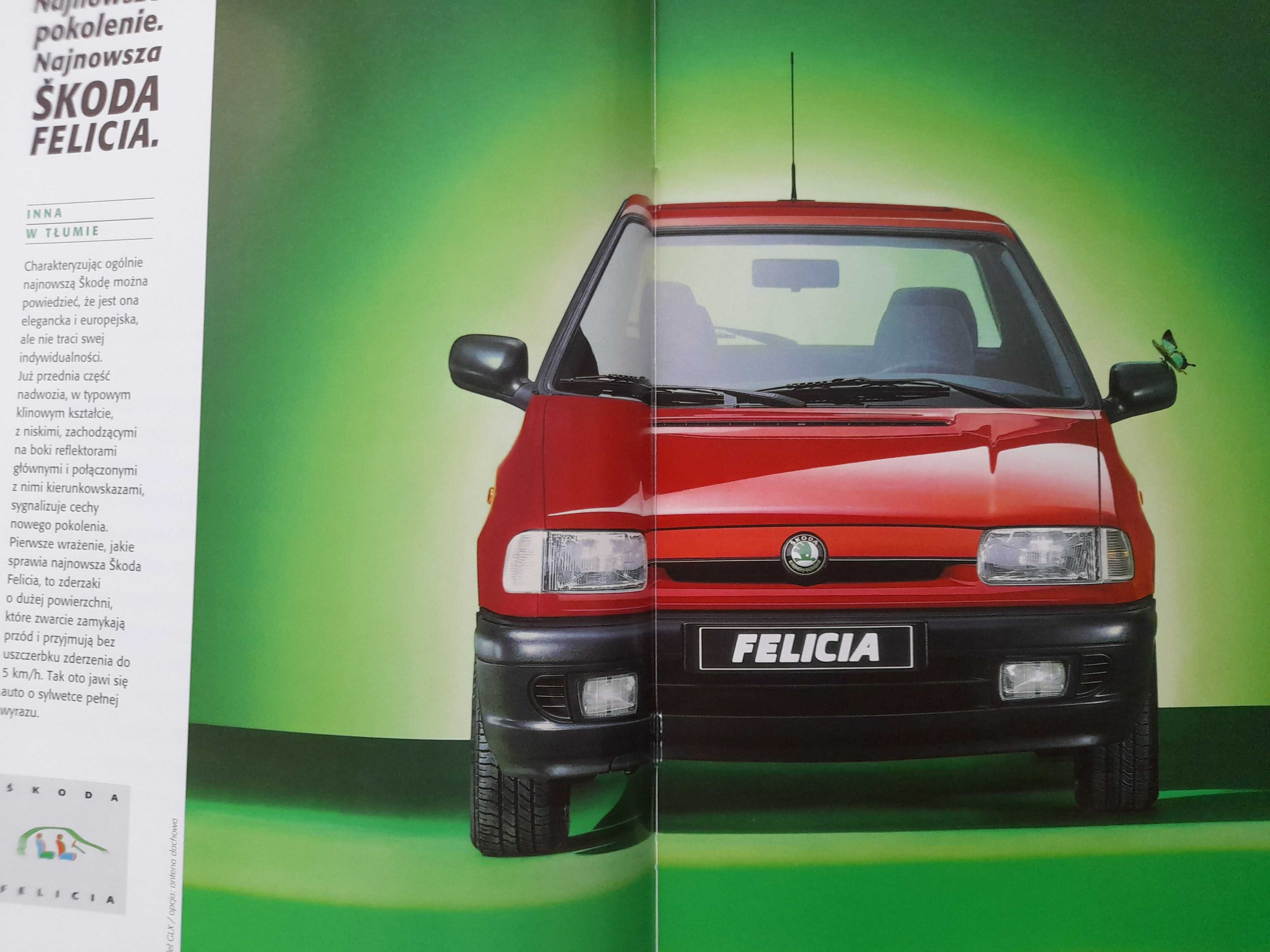 SKODA Felicia LX, LXi, GLXi 4 prospekty polskie