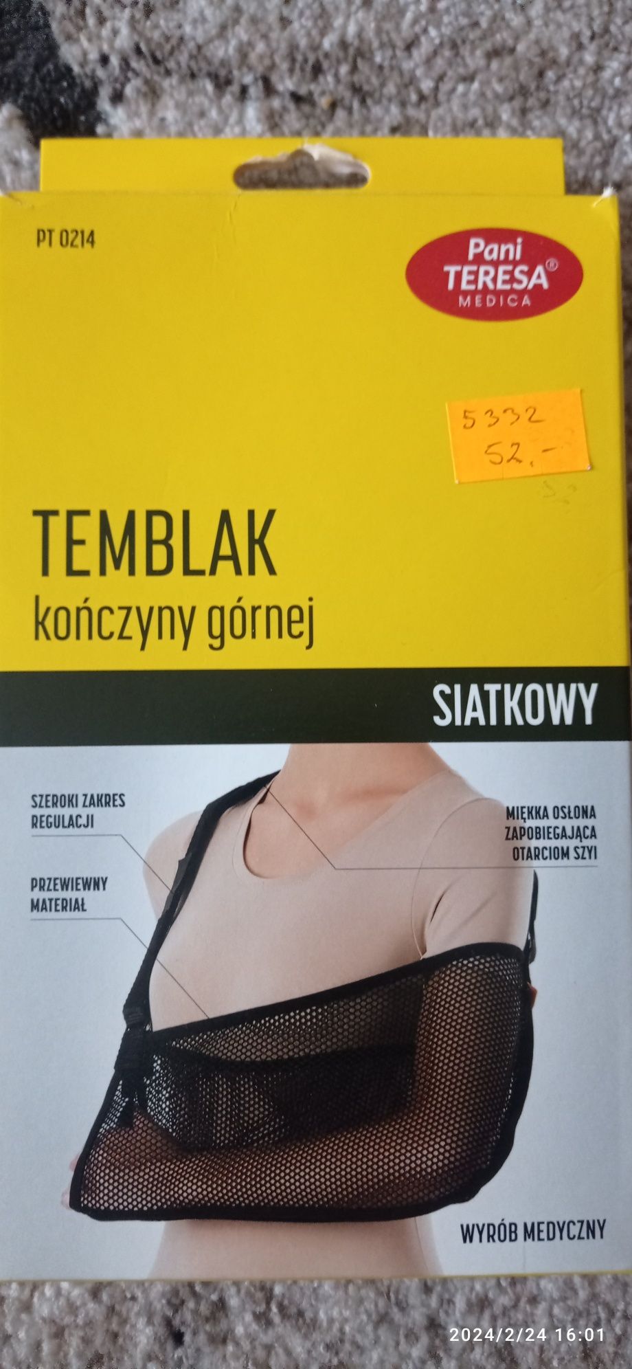 Temblak kończyny górnej XS siatkowy PT0214