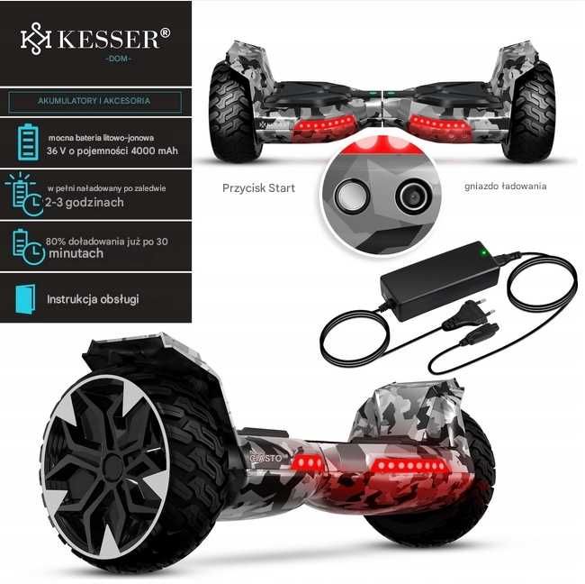 Deskorolka elektryczna KESSER 800W | hoverboard | Stan jak nowa