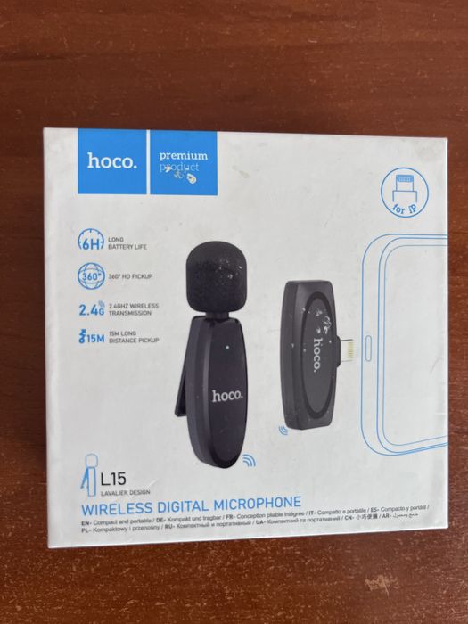 Мікрофон петличка бездротовий Hoco L15 Lightning