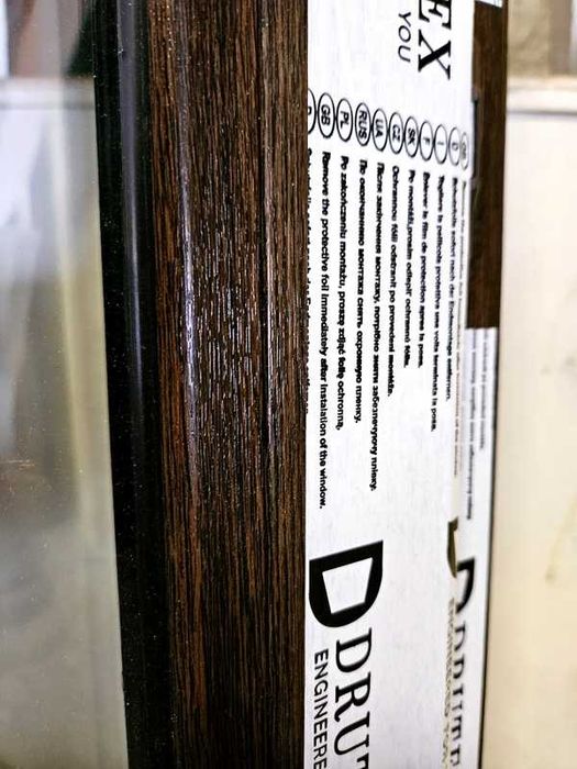 Okno PCV 1740x1400 kolor ciemny dąb - 3 szybowe - NOWE