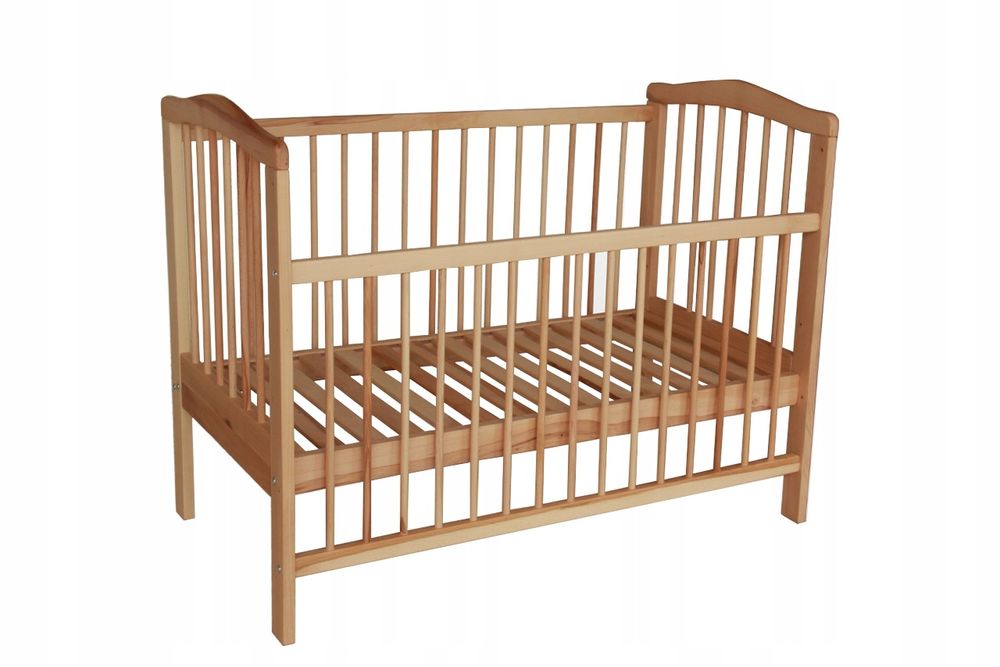 Łóżeczko dziecięce 120x60 regulowane bukowe+ materac