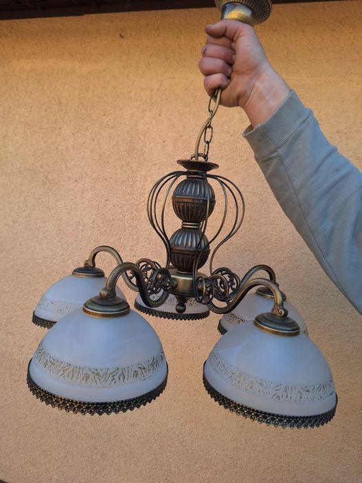 Żyrandol elegancki patyna lampa sufitowa