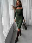 Vestido comprido senhora verde