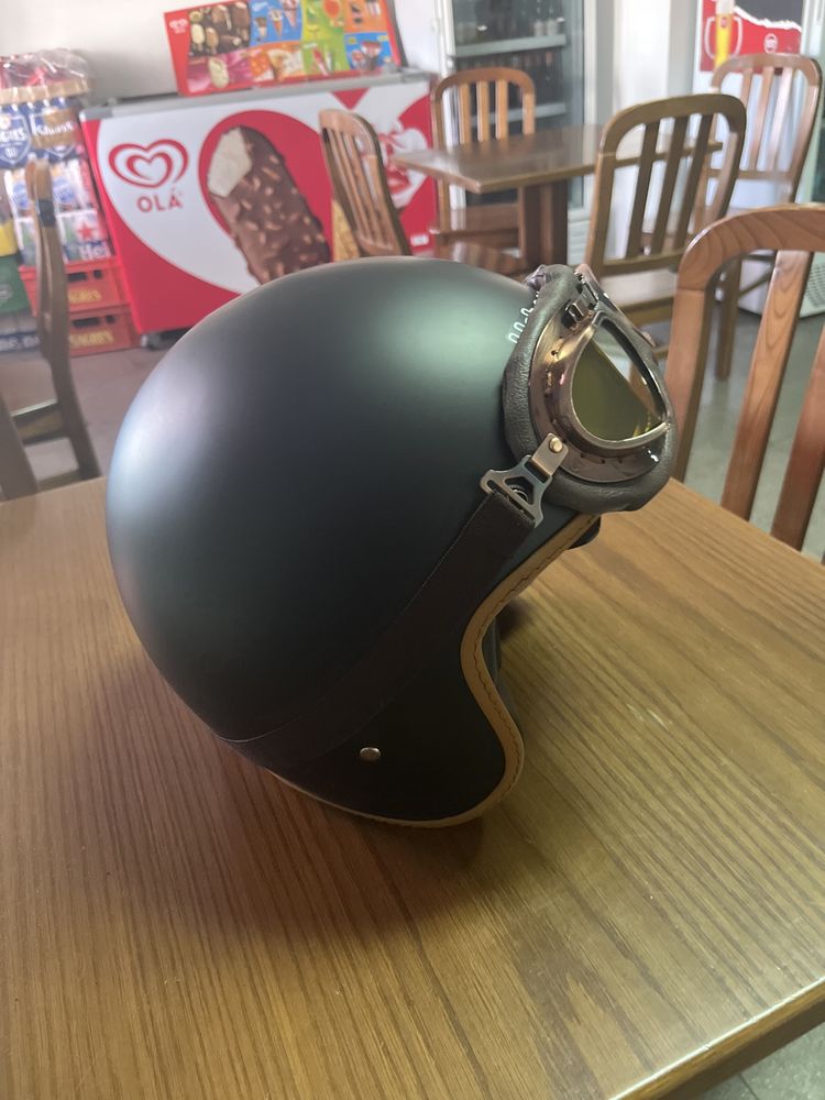 Capacete motard,estilo vintage