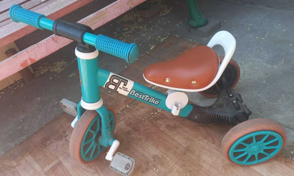 Триколісний дитячий велосипед-велобег 2в1 "Best Trike". Зелений