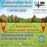Винос меж Приватизація землі Кадастровий номер Поділ земельних ділянок