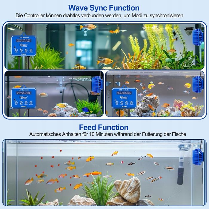 Pompa akwariowa DC, 6 trybów fal, 10W, do akwariów słodko