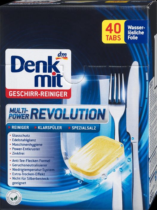Таблетки для посудомийки Denkmit Revolution 40 штук