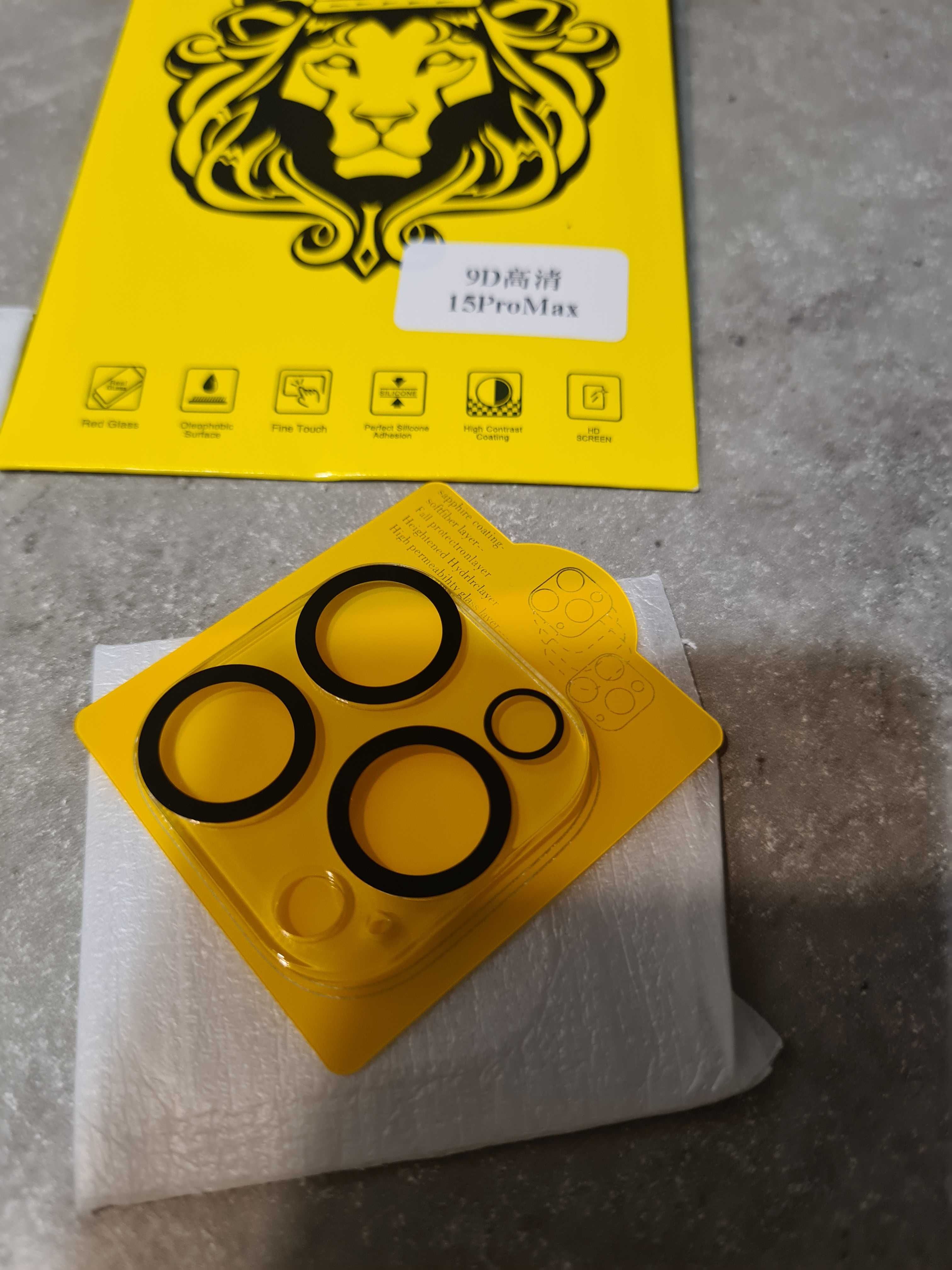 Szkło hartowane 9D do Iphone 15 Pro max plus ochrona kamery