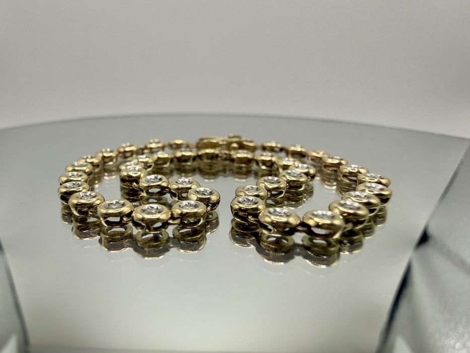Золотий браслет 14К з діамантами