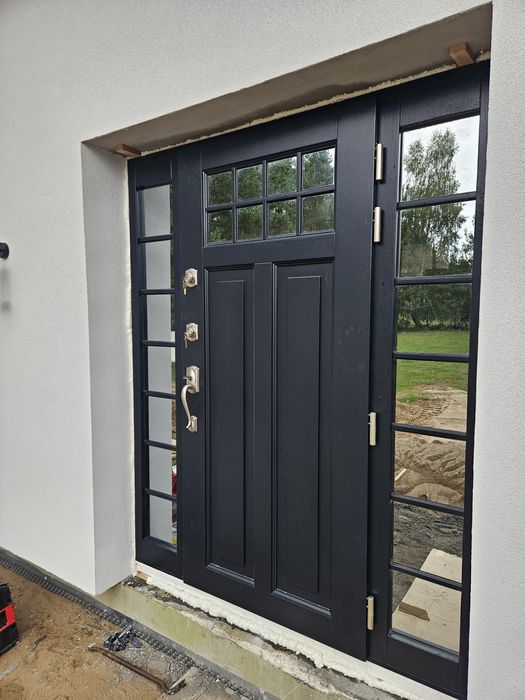 drzwi zewnętrzne drewniane ciepłe U-0.80 montaż dowóz gratis