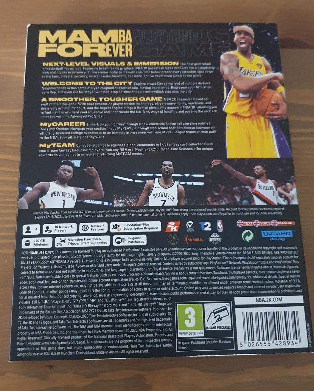 NBA 2K21 Mamba Forever Edition Playstation 5 (ps5)