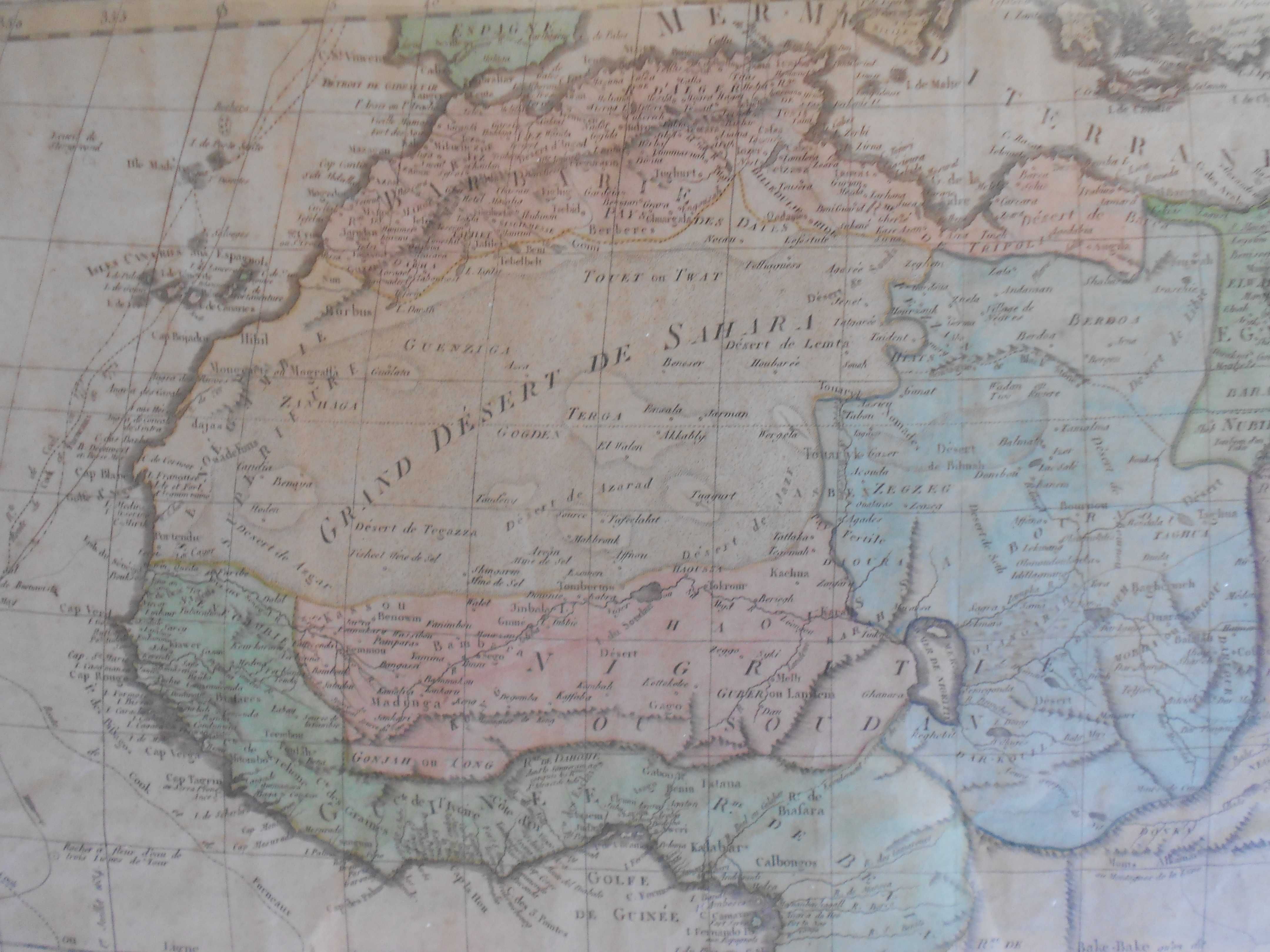 Mapa frances muito antigo Africa 1829