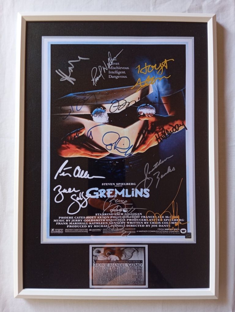 Moldura Filme Gremlins com Autógrafos (A4)
