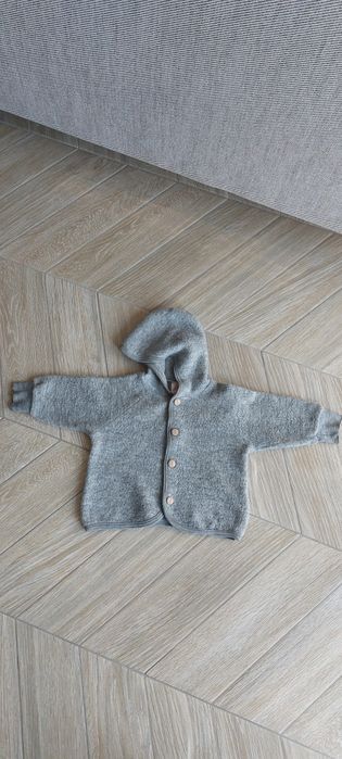 Kurtka Engel merino wełna Wool vilna 74/80 szara