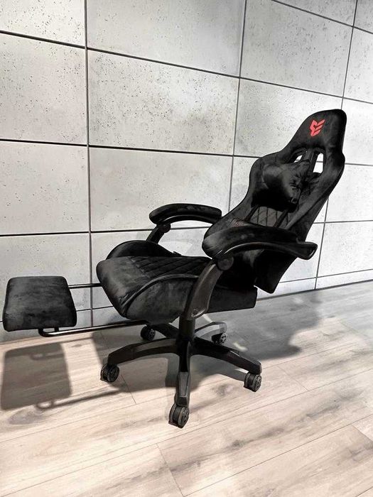 Krzesło obrotowe do biurka fotel gamingowy WELUR/TKANINA