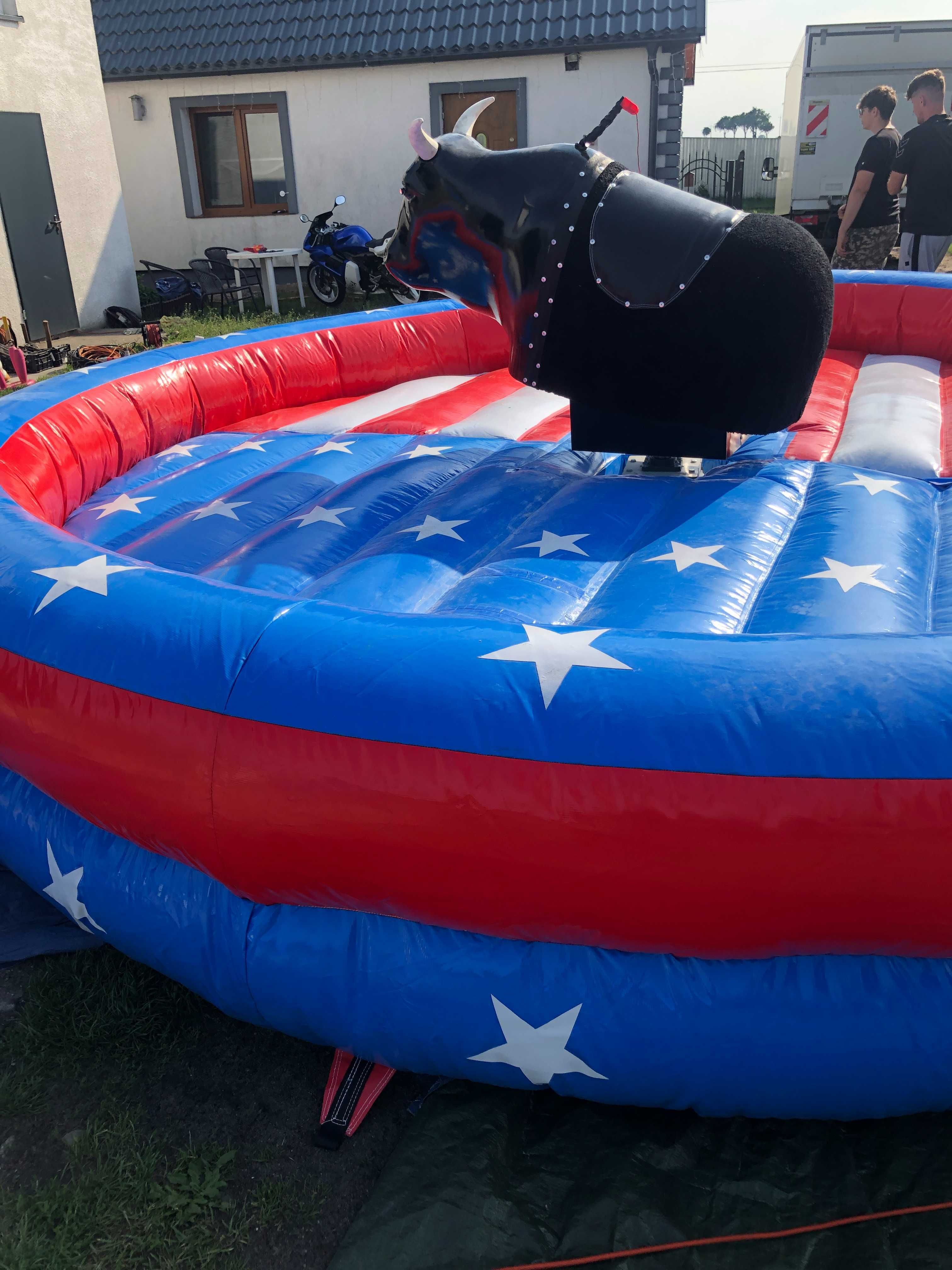 Euro bungee zjeżdżalnie zamki byk rodeo piana party eliminator wynajem