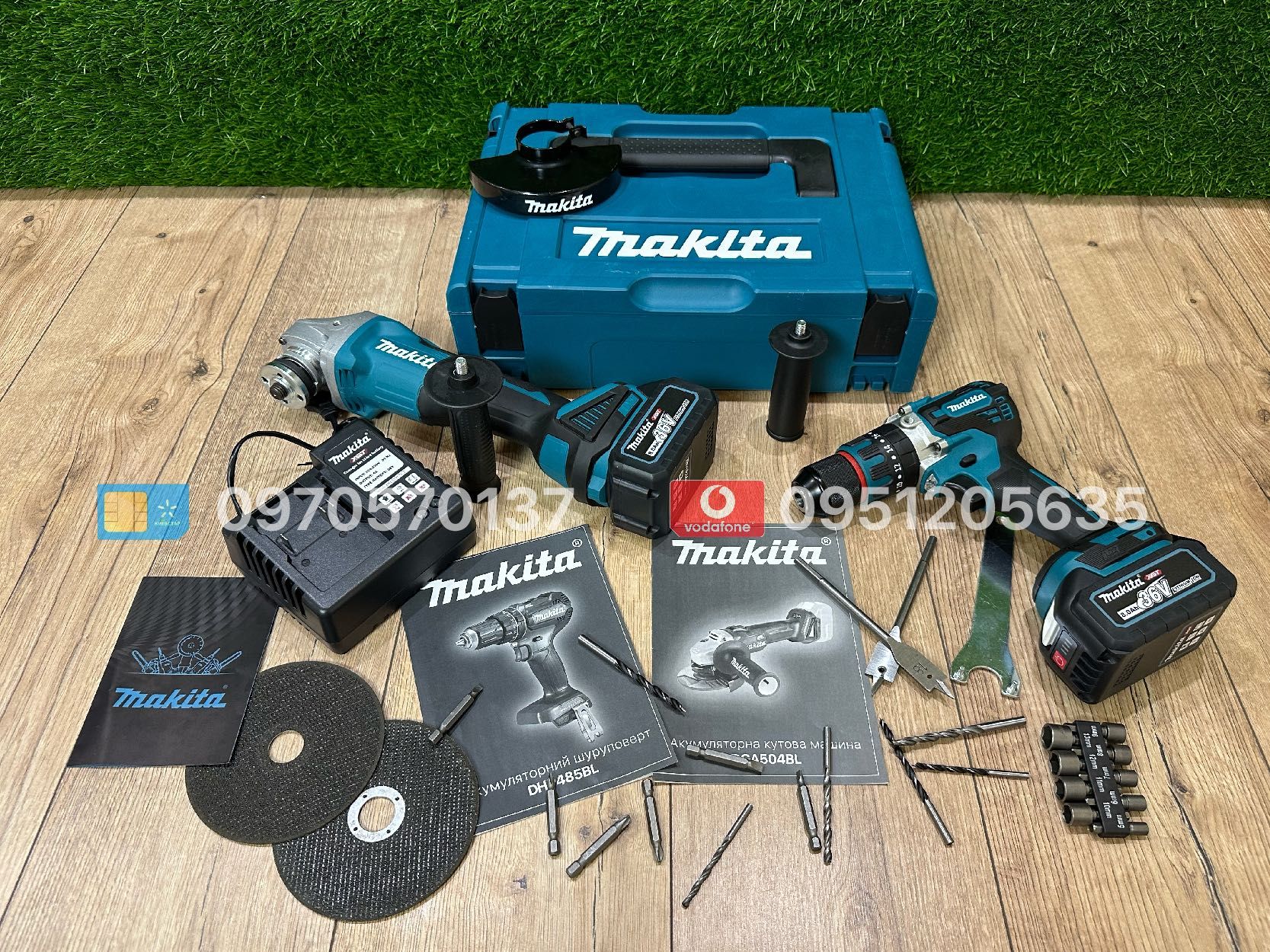 Набір 2/1 Makita Болгарка DGA504BL + Шуруповерт DHP485BL New 36V 8Ah