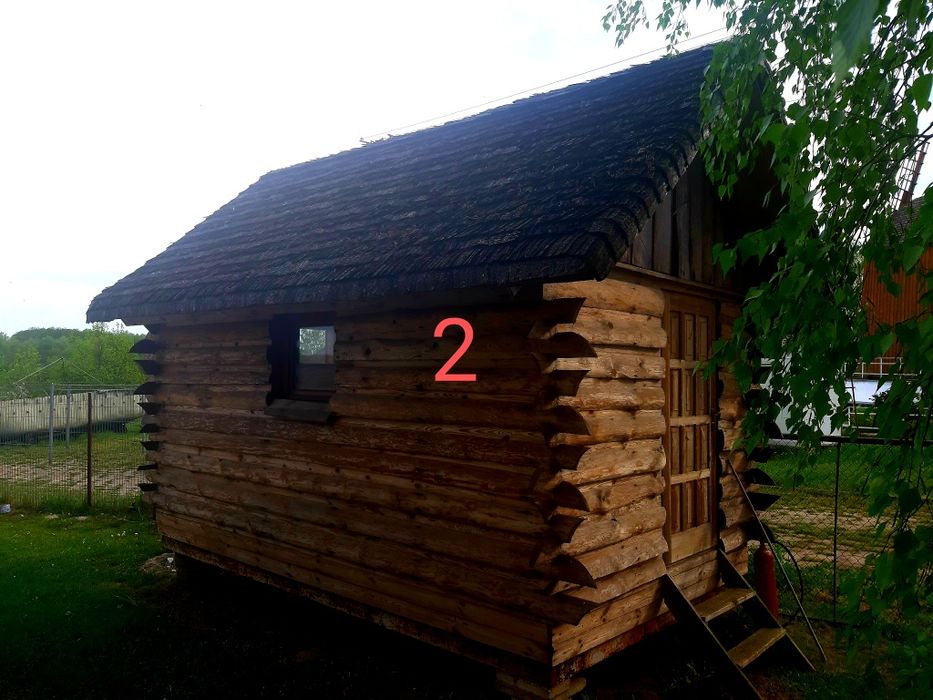 Dom domek letniskowy z bala. Sauna altanka bania kemping jacuzzi