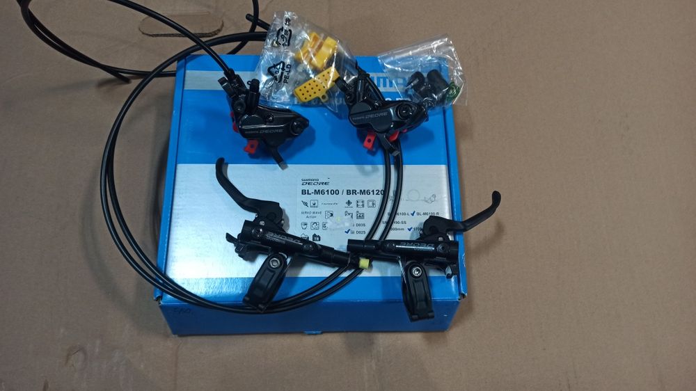 Hamulec Shimano DEORE BL-M6100+BR-M6120 Komplet przód i tył Nowy